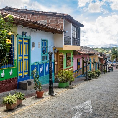 Colorful colonial street in Colombia