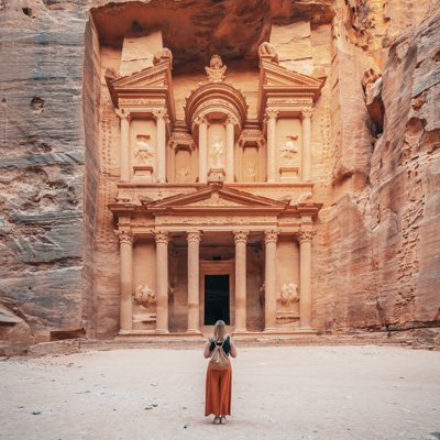 Petra treasury in Jordan