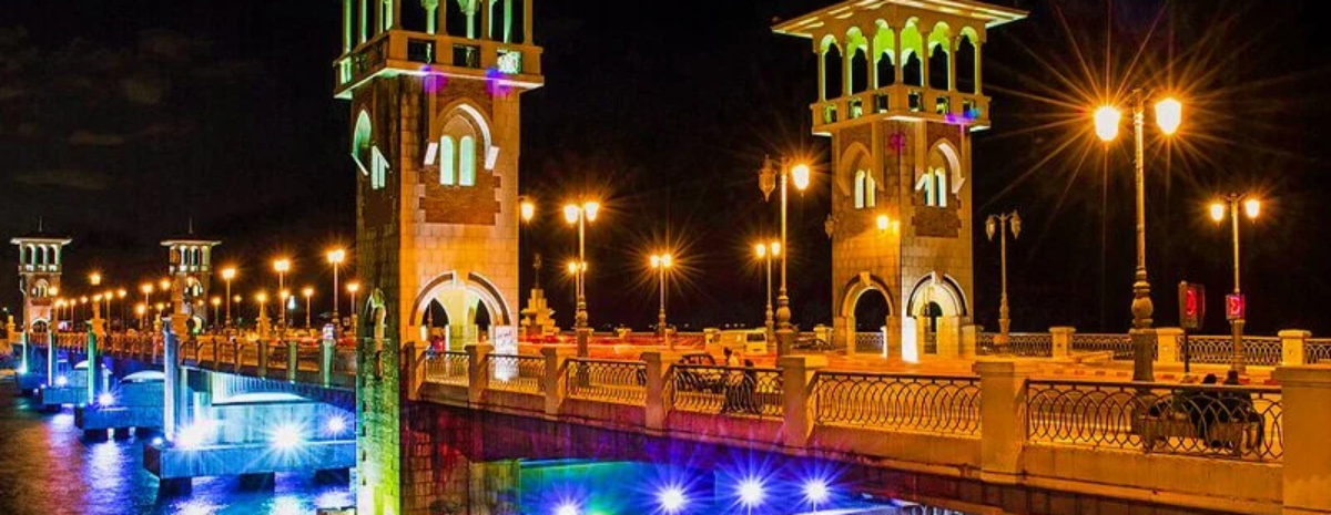 alexandria egypt in night