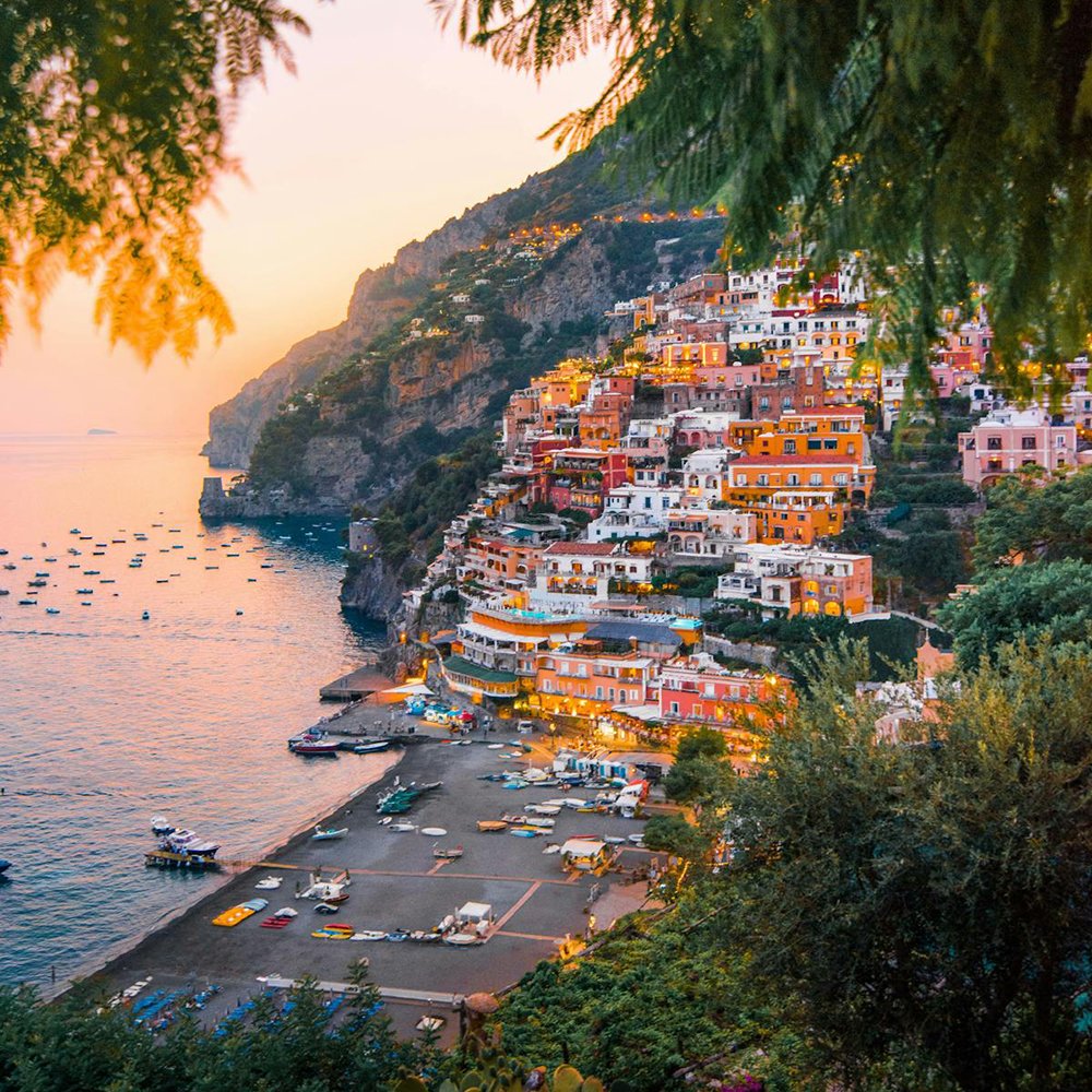 Coastal landscape in Positano, Italy