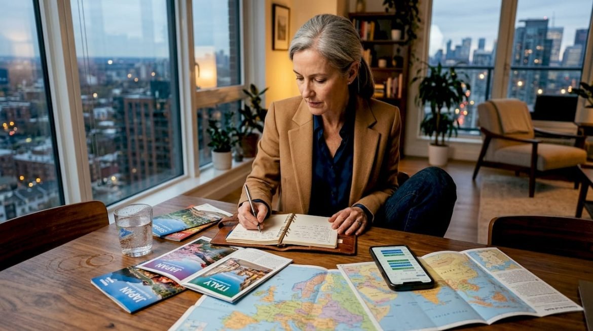 Advisor planning luxury travel at home