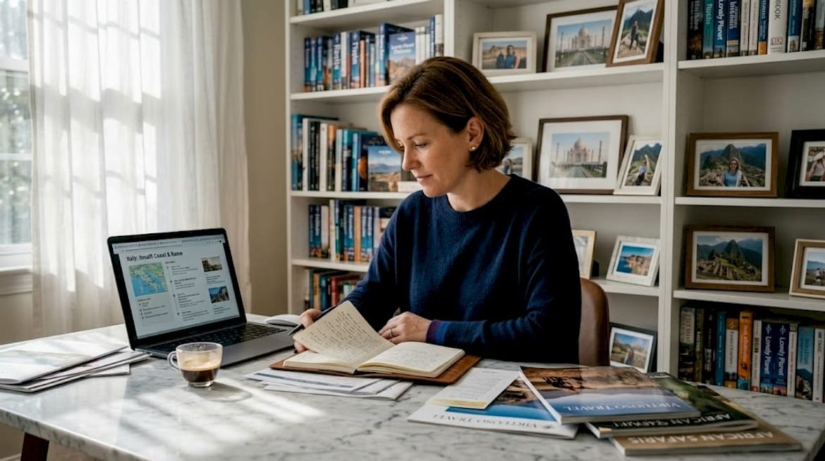 Travel advisor reviewing bespoke VIP itinerary