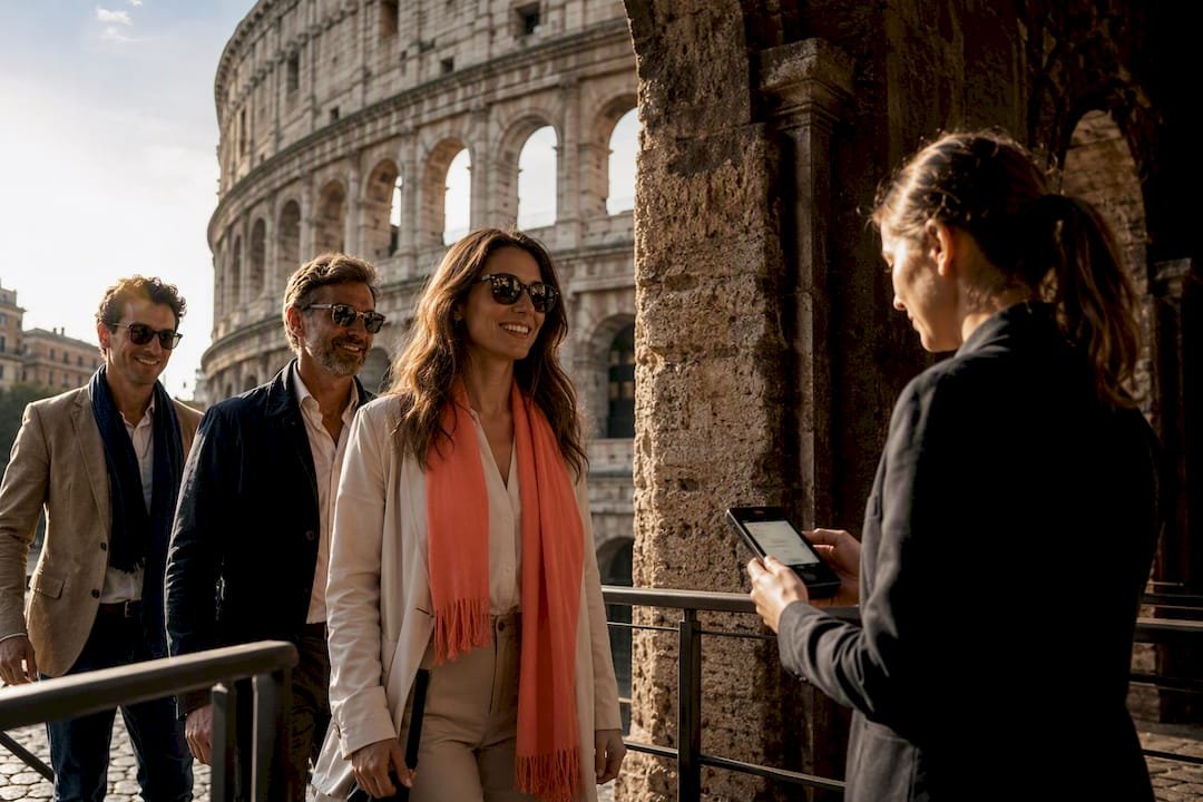 Travelers entering Rome's Colosseum priority lane