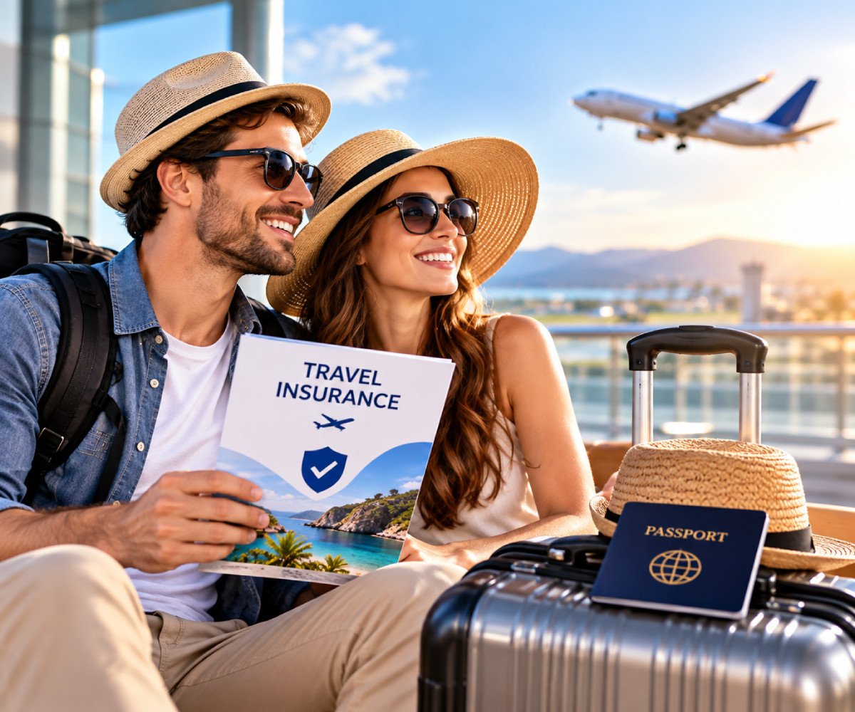 Couple with Travel Insurance for Vacation Protection Couple with Travel Insurance for Vacation Protection